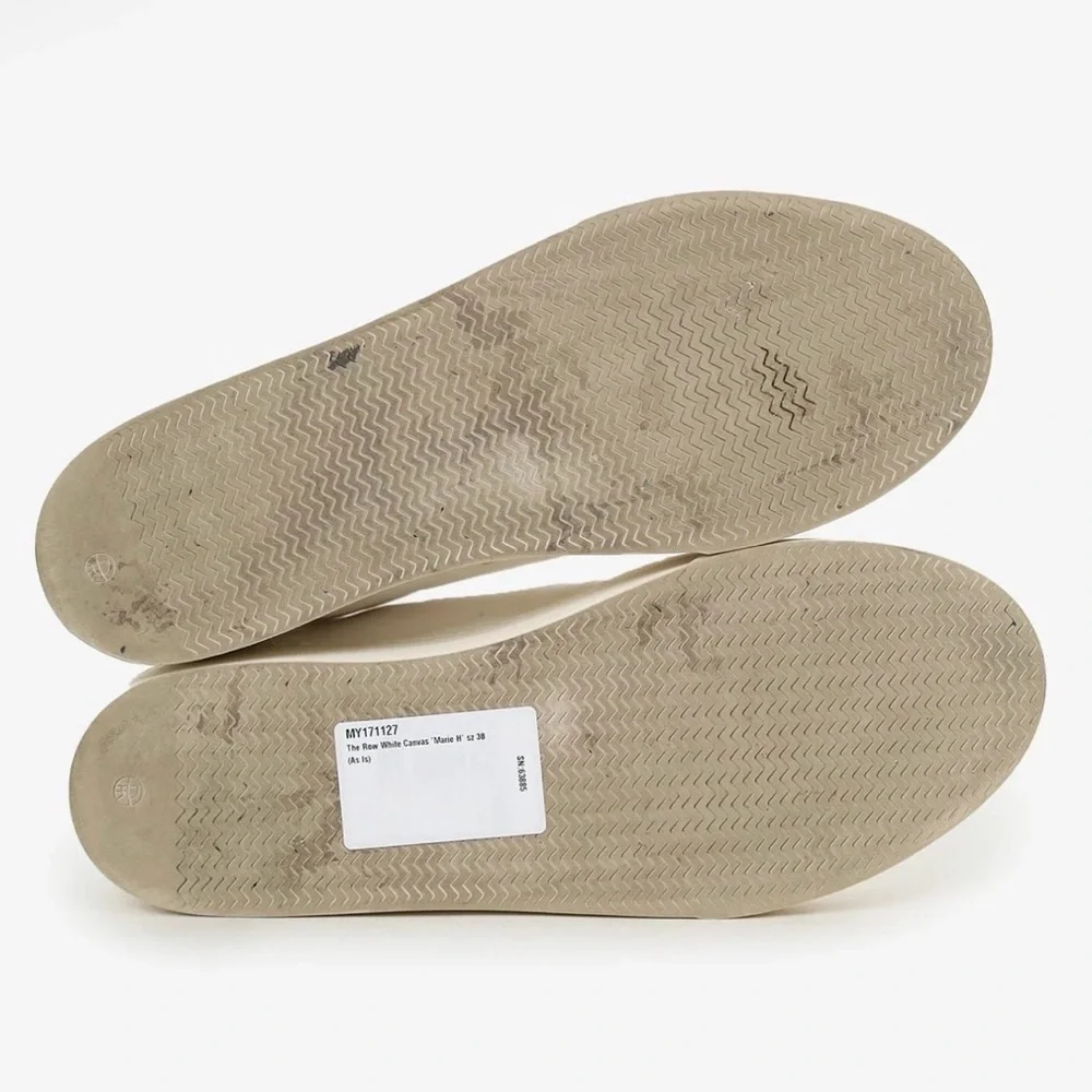 The Row Cream White Slip-On Sneakers